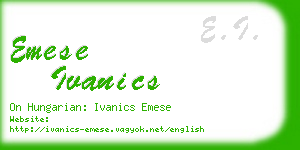 emese ivanics business card